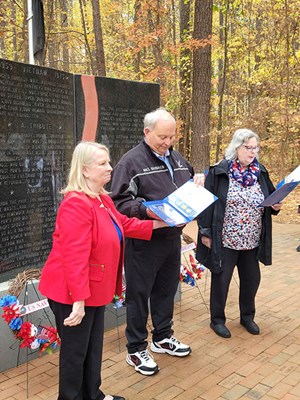 Honorary Partner ceremony for NC VVA Chapter 530 by the General Davie Chapter NSDAR.